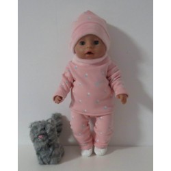 wintertrui set roze baby born 43cm