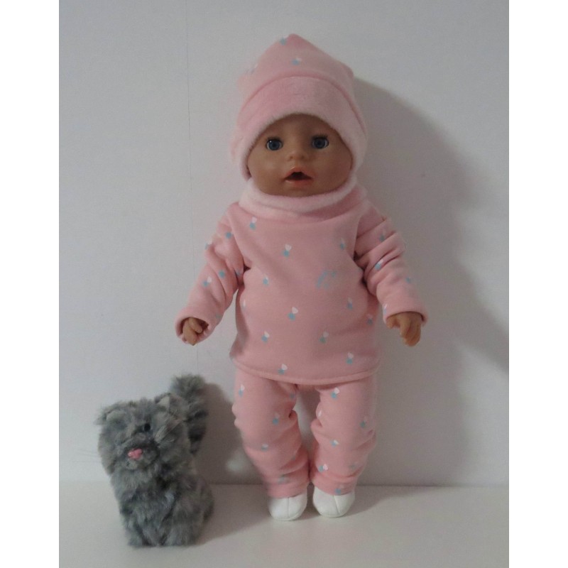 wintertrui set roze baby born 43cm