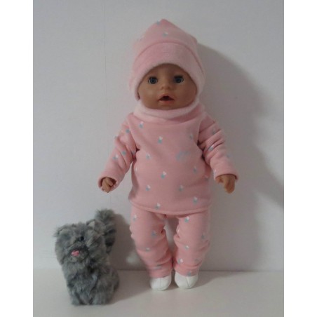 wintertrui set roze baby born 43cm