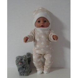 wintertrui set oud roze stippen baby born 43cm
