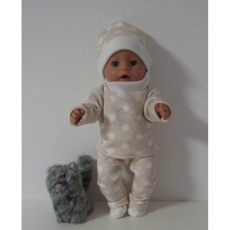 wintertrui set oud roze stippen baby born 43cm