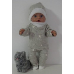 wintertrui set grijs sterren baby born 43cm