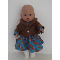 winterjurk setje blauw eekhoorns baby born 43cm