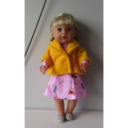 winterjurk setje roze auto's baby born 43cm