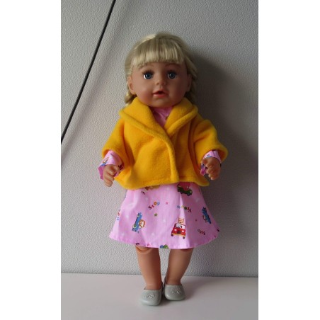 winterjurk setje roze auto's baby born 43cm