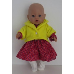 winterjurk setje roze retro baby born 43cm