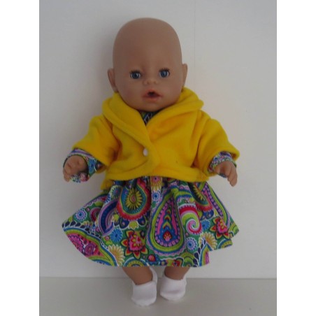 winterjurk setje groen retro baby born 43cm