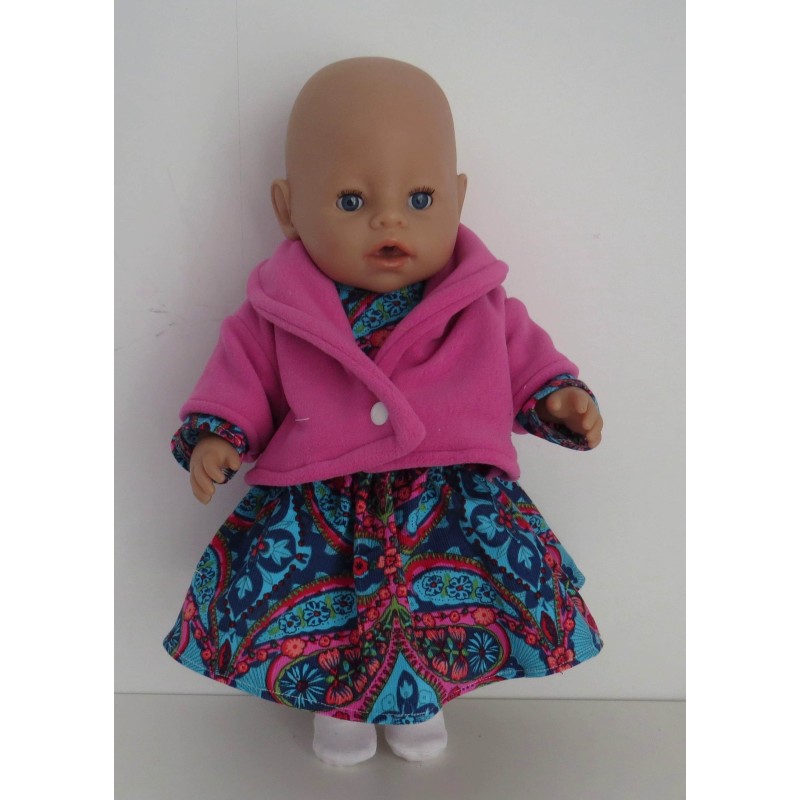 winterjurk setje blauw bohim baby born 43cm