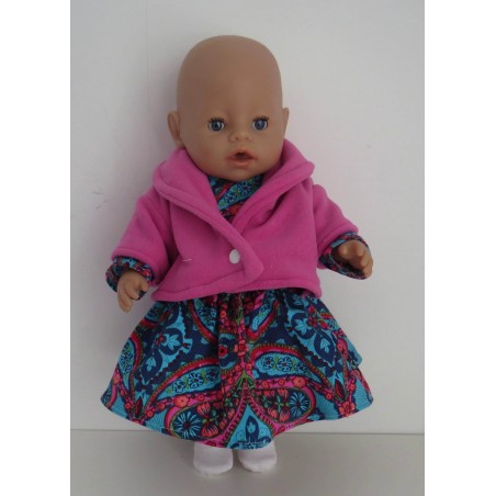 winterjurk setje blauw bohim baby born 43cm