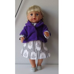 winterjurk setje zwart met wit roosjes baby born 43cm