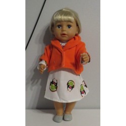 winterjurk setje wit pinguins baby born 43cm