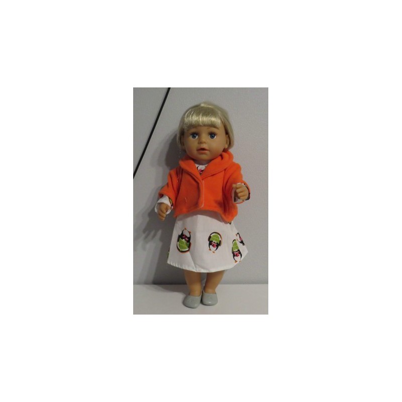 winterjurk setje wit pinguins baby born 43cm