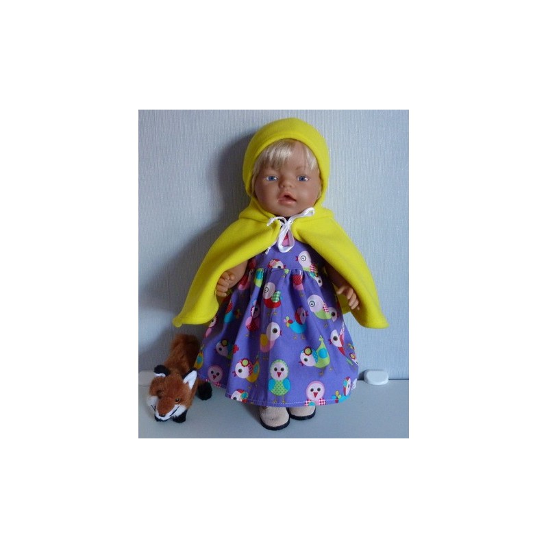 winterjurk setje paars vogels baby born 43cm