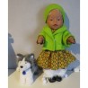 winterjurk setje blauw bloemen baby born 43cm