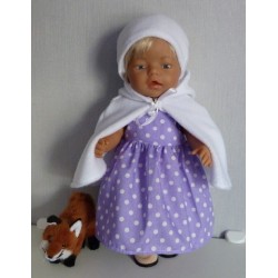 winterjurk setje lila polka dots baby born 43cm