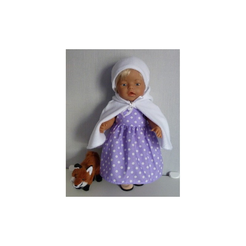 winterjurk setje lila polka dots baby born 43cm