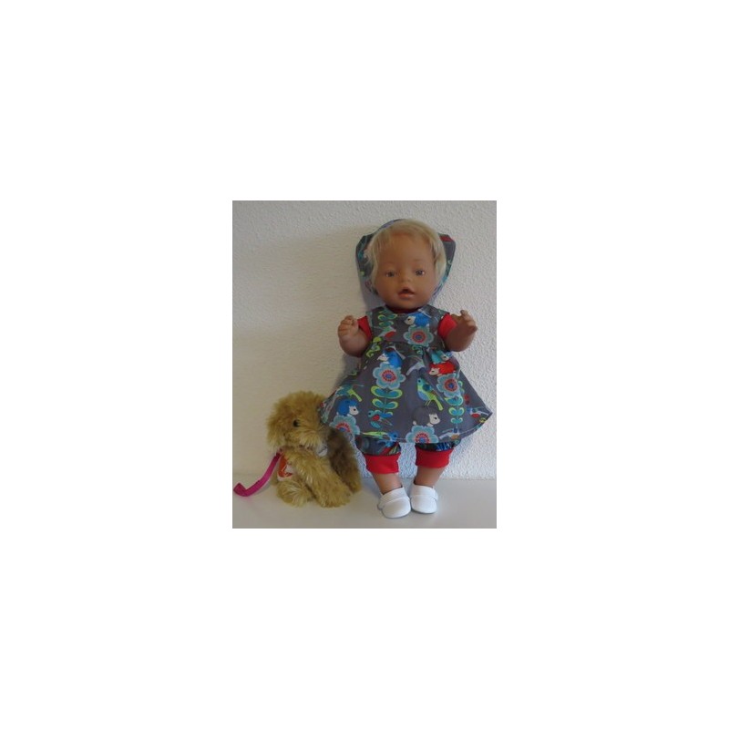 babydoll setje grijs egels baby born 43cm