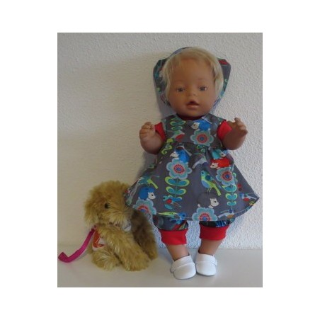 babydoll setje grijs egels baby born 43cm