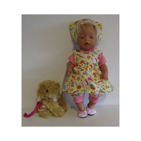 babydoll setje geel baby born 43cm