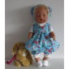 babydoll setje blauw vogels baby born 43cm