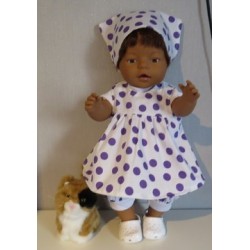 babydoll setjepaars polka dots  baby born 43cm