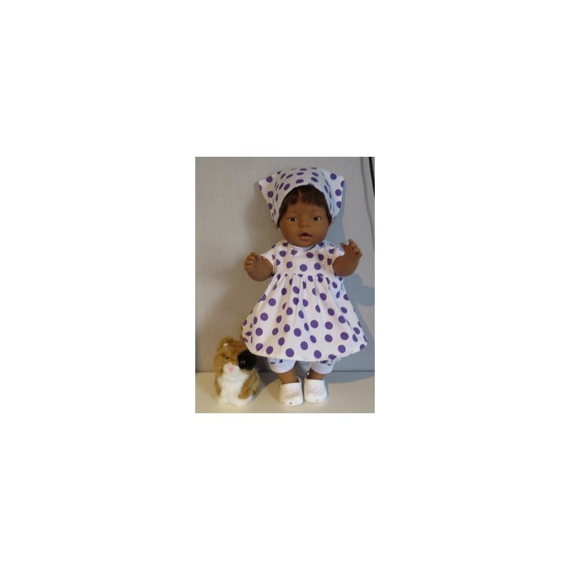 babydoll setjepaars polka dots  baby born 43cm