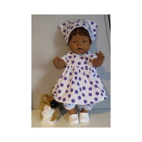 babydoll setjepaars polka dots  baby born 43cm