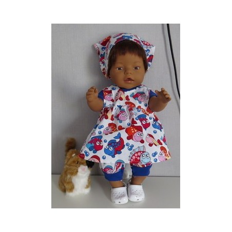 babydoll setje vissen blauw baby born 43cm