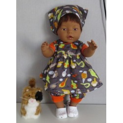 babydoll setje grijs vogels baby born 43cm