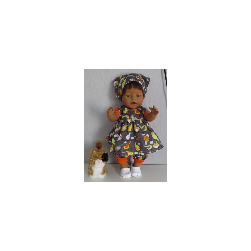 babydoll setje grijs vogels baby born 43cm