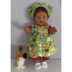 babydoll setje groen vogels baby born 43cm