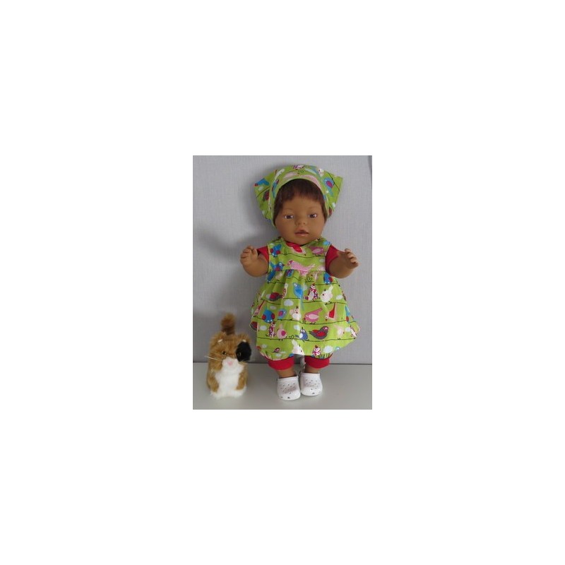 babydoll setje groen vogels baby born 43cm