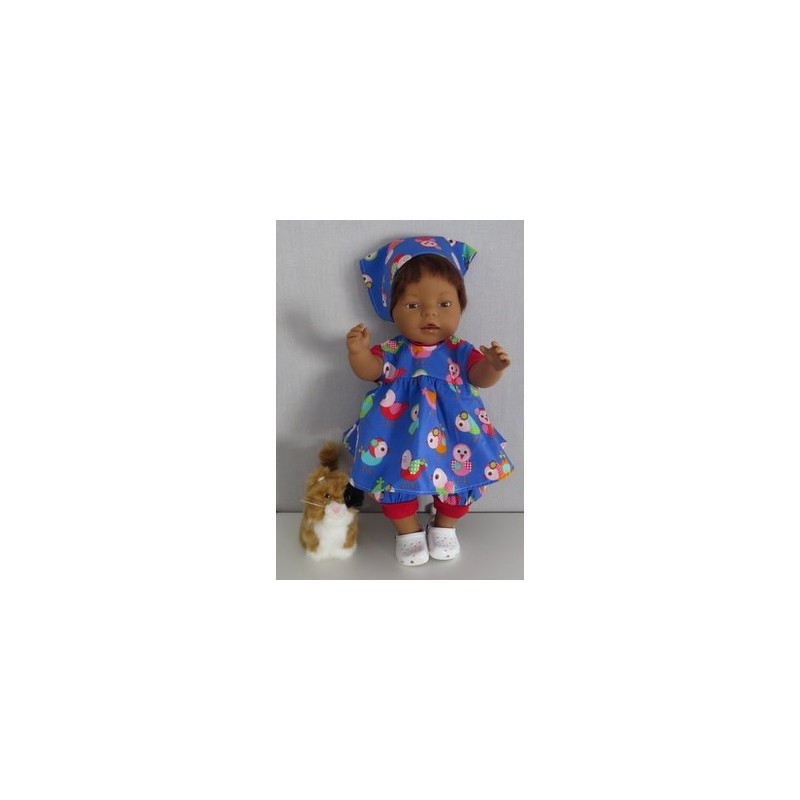 babydoll setje blauw vogels baby born 43cm