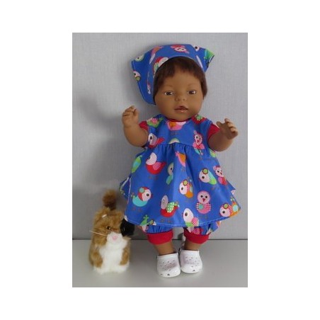 babydoll setje blauw vogels baby born 43cm