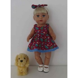 sweetjurk setje donker rood toekan baby born 43cm