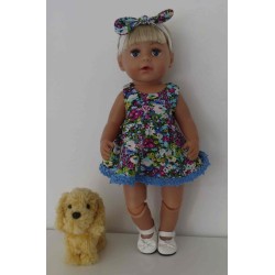 sweetjurk setje gebloemd baby born 43cm