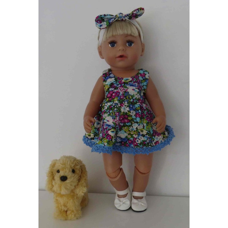 sweetjurk setje gebloemd baby born 43cm