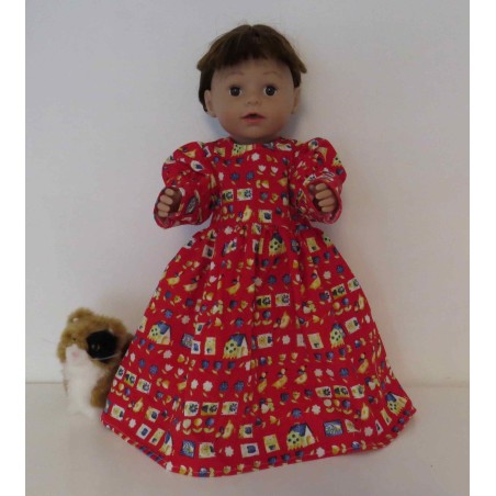 lange jurk rood eend baby born 43cm