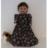 lange jurk donker blauw roosjes baby born 43cm