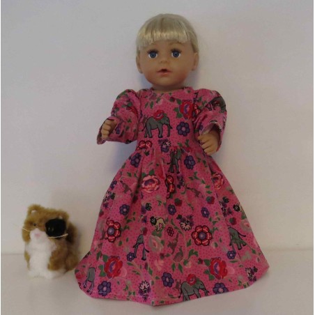 lange jurk roze olifanten baby born 43cm