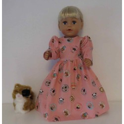 lange jurk roze dieren baby born 43cm