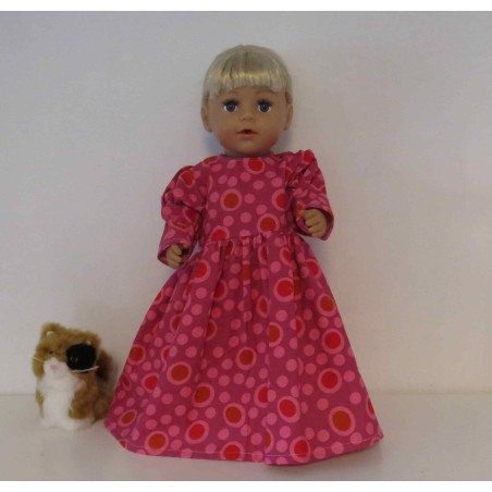 lange jurk hard roze baby born 43cm