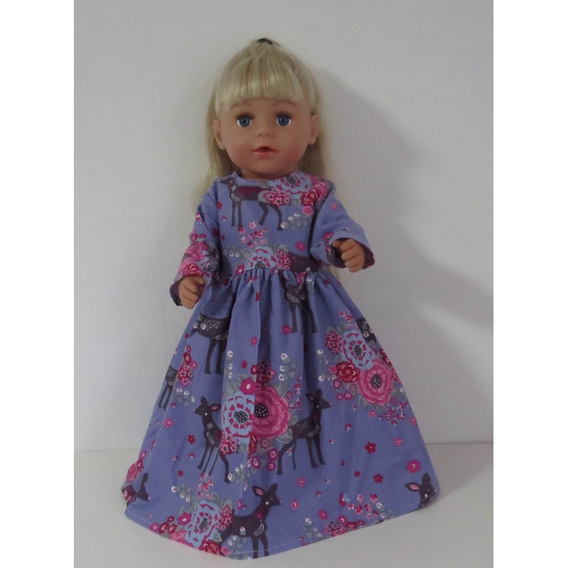 lange jurk lila hertjes baby born 43cm