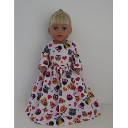 lange jurk uilen baby born 43cm