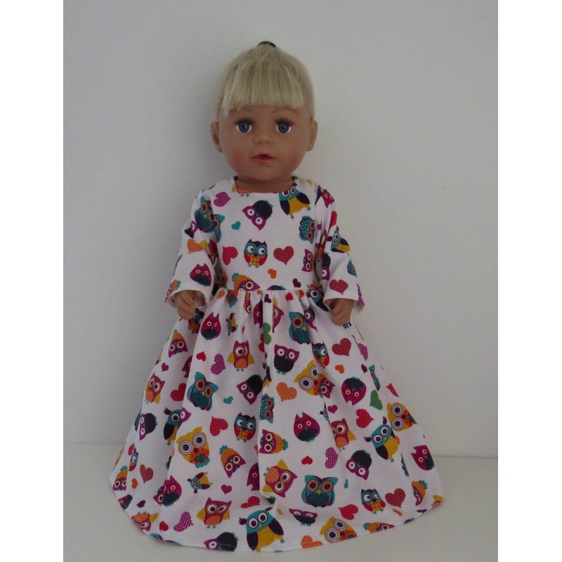 lange jurk uilen baby born 43cm