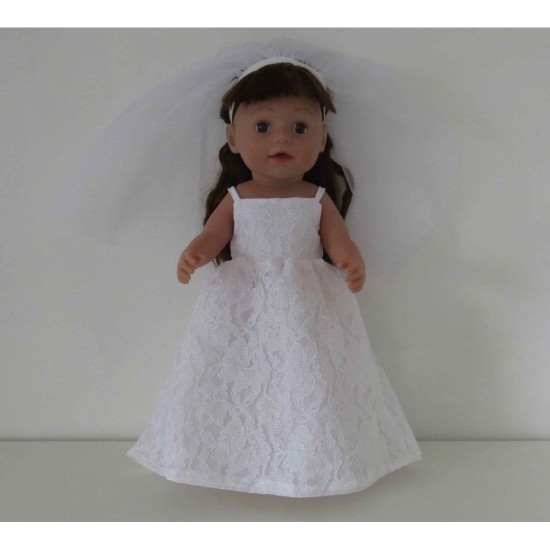 trouwjurk met kant baby born 43cm