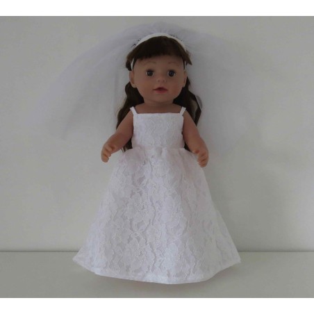 trouwjurk met kant baby born 43cm