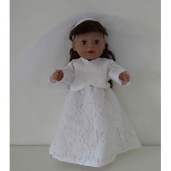 trouwjurk met kant baby born 43cm