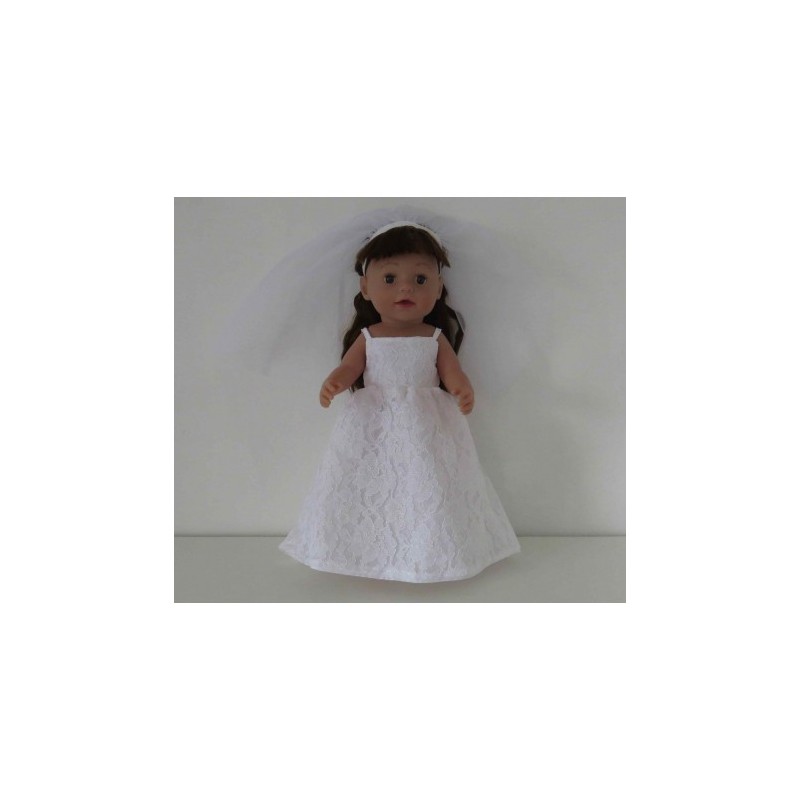 luxe trouwjurk kant baby born 43cm