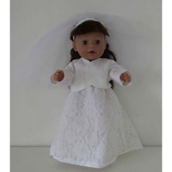 luxe trouwjurk kant baby born 43cm